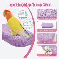 قطعتان حامل ومبرد طيور على شكل آيس كريم