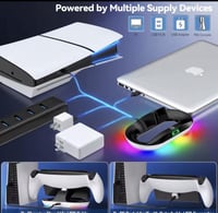 قاعدة شحن وحامل لاسلكي لوحدات تحكم PS (متوافق PS4/...