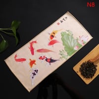 طقم مناشف شاي ماتشا من جلد الغزال