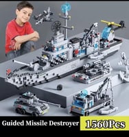� مجموعة بناء السفينة الحربية 6 في 1 – 1560 قطعة م...