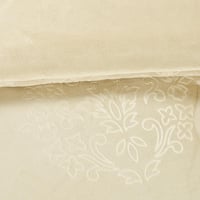 مفرش سرير هفين كانون شتوي مخمل مزدوج 6 قطع-كريمي