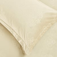 مفرش سرير هفين كانون شتوي مخمل مزدوج 6 قطع-كريمي