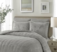 مفرش شتوي فيلد كريست فرو مخملي – مزدوج 6 قطع رمادي