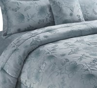 مفرش شتوي فلانيل كانون مزدوج كينغ 7 قطع رمادي فاتح