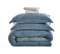 مفرش راون كانون شتوي فلانيل جاكارد مزدوج 6 قطع