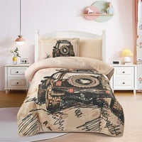 مفرش اطفال شتوي لولو يويو مخمل مفرد ونص 4 قطع - سي...