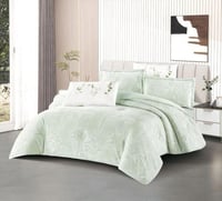 مفرش سارة شتوي فلانيل مخمل مفرد ونص 4 قطع مشجر ليز...