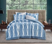 مفرش شتوي لتين شتوي مخمل مزوج 6 قطع -سماوي