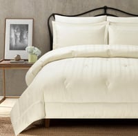 مفرش صيفي فندقي كانون مزدوج 6 قطع - سكري فاتح