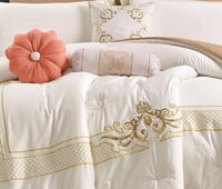 مفرش سرير صيفي فن دوفت قطن تطريز ديجيتال مزدوج 11ق...