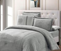 مفرش شتوي لندن فلانيل كانون مفرد ونص 4 قطع رمادي ف...