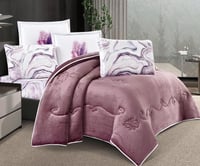 مفرش سرير شهريار شتوي فلانيل مفرد ونص 4 قطع موف غا...