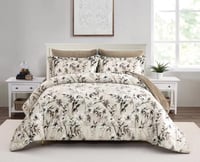 مفرش شتوي دونا فلانيل مشجر بني غامق كانون مزدوج 6...