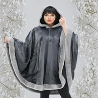 روب شتوي كانون فراشة فرو ارنب- رمادي