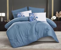 مفرش سرير صيفي راديسون مقاس مزدوج 6 قطع - ازرق