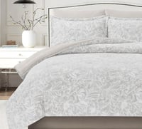 مفرش شتوي كانون فلانيل مفرد ونص 4 قطع رمادي فاتح