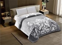 بطانية شتوي حفر سادة مزدوج 6 كجم -رمادي فاتح