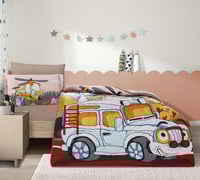 مفرش سرير اطفال لولو يويو صيفي 4 قطع - سيارة
