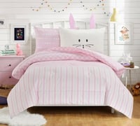 مفرش سرير صيفي كانون اطفال قطن طقم 4 قطع - وردي