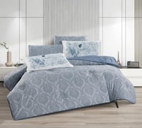 مفرش صيفي ناهد مزدوج سماوي 6 قطع فاخرة