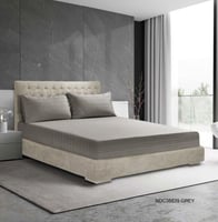 شرشف سرير فندقي كانون 3 قطع مطاط رمادي