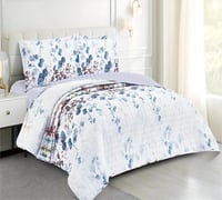 مفرش ديمي صيفي مضغوط مزدوج 4 قطع - بنفسجي