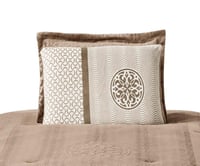 مفرش شتوي لندن فلانيل كانون مزدوج 6 قطع بيج غامق