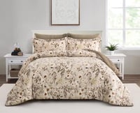 مفرش شتوي دونا فلانيل مشجر بيج غامق كانون مزدوج 6...