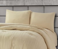 طقم بيت لحاف كانون قطن 6 قطع - بيج