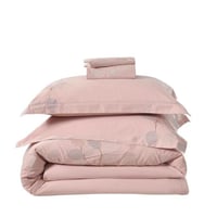 مفرش صيفي كانون قطن مطرز مزدوج 6 قطع- روز