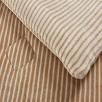 مفرش يوني كانون مقلم شتوي مخمل مزدوج 6 قطع بيج