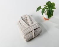 روب استحمام كانون لاكشري قطن مقلم بيج