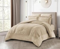 لحاف شتوي كانون فلانيل جاكار مفرد ونص طقم 4 قطع -ب...