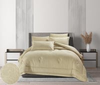 مفرش سرير صيفي قطن كانون 300 غرزه مزدوج 6 قطع - بي...