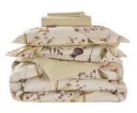 مفرش كانون صيفي قطن اصفر مشجر مزدوج 6 قطع مع لباد...