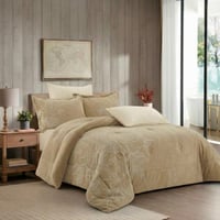 مفرش شتوي كانون فلانيل جاكار محفور مزدوج 6 قطع - ب...