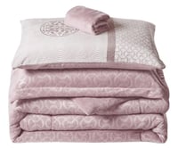 مفرش شتوي لندن فلانيل كانون مفرد ونص 4 قطع وردي