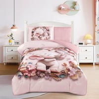 مفرش اطفال شتوي لولو يويو مخمل مفرد ونص 4 قطع - ال...