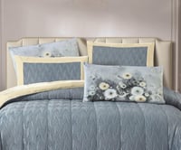 مفرش سرير جليلة الحراري شتوي مخمل مزدوج 6 قطع سماو...