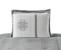 مفرش شتوي لندن فلانيل كانون مفرد ونص 4 قطع رمادي ف...