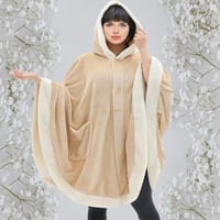 روب شتوي كانون فراشة فرو ارنب - بيج