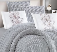 مفرش شتوي مها فرو مع مخمل مفرد ونص 4 قطع موف