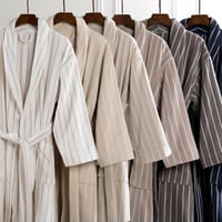 روب استحمام كانون لاكشري قطن مقلم بيج