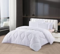 مفرش سرير صيفي هواوي مفرد ونص 4قطع وجهين - أبيض