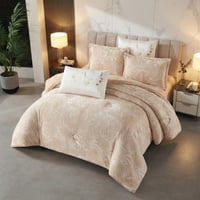 مفرش سارة شتوي فلانيل مخمل مفرد ونص 4 قطع مشجر ليز...