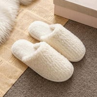 شبشب شتوي منزلي فرو الأرنب فاخر - سكري