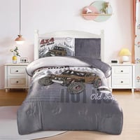 مفرش اطفال شتوي لولو يويو مخمل مفرد ونص 4 قطع - سي...