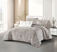 مفرش سارة شتوي فلانيل مخمل مفرد ونص 4 قطع مشجر ليز...