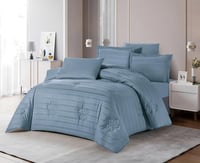 مفرش سرير فندقي شيراتون قطن مفرد ونص 4 قطع - ازرق