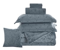 مفرش شتوي فلانيل مشجر محفور سماوي رمادي كانون مزدو...